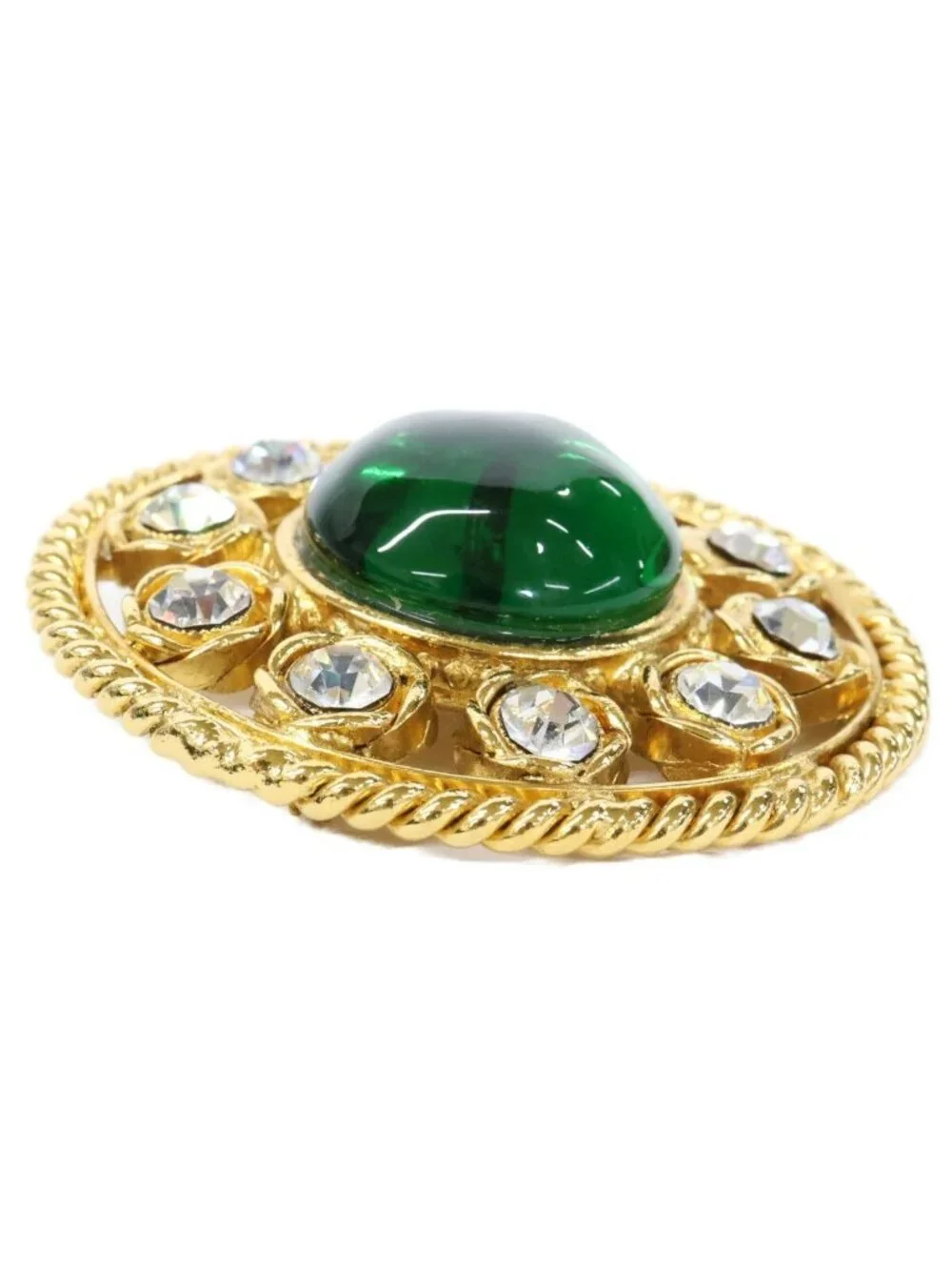 Chanel 2 5 Gripoix Circle Brooch